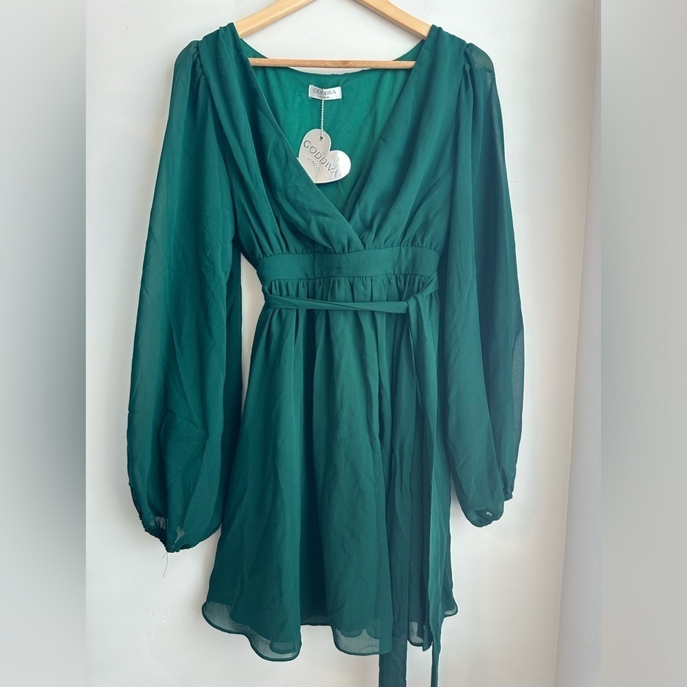 Goddiva Green Mini Dress